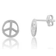 thumbnail image 1 of SilverCloseOut Dainty Peace Sign Sterling Silver Teens Earrings, 1 of 7