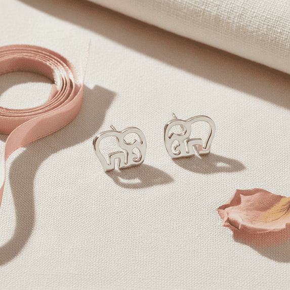 SilverCloseOut Elephant Earrings, Sterling Silver, Elephant Studs