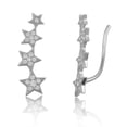 thumbnail image 1 of SilverCloseOut Rhodium Plated Sterling Silver Cz Star Ear Crawler Earrings, 1 of 3