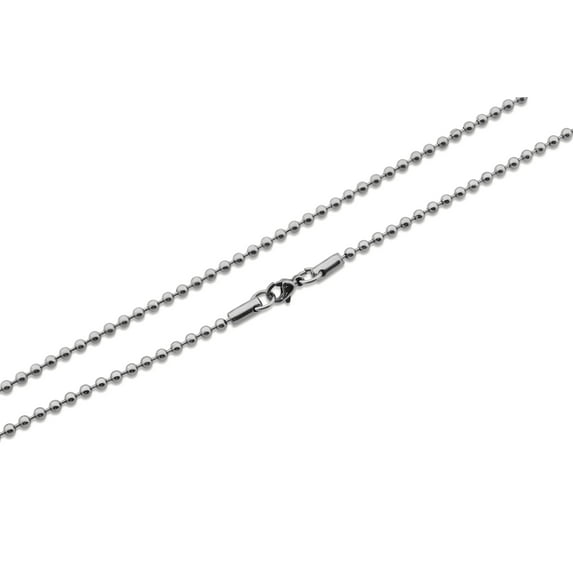 SilverCloseOut Stainless Steel Beaded Dog Tag Chain Unisex Adult Teens 3.0mm 20"