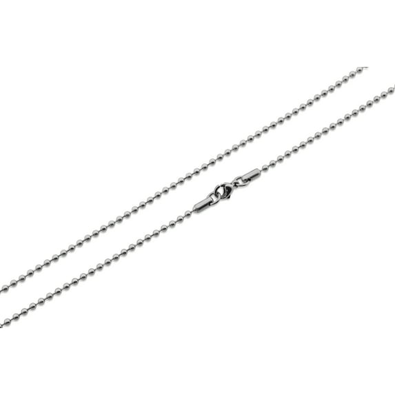 SilverCloseOut Stainless Steel Classic Unisex Dog Tag Bead Chain 2.5MM 16"