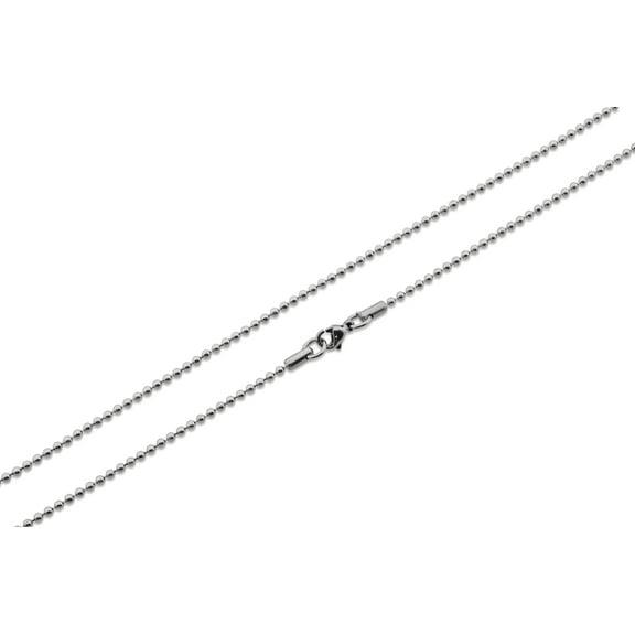 SilverCloseOut Stainless Steel Classic Unisex Dog Tag Bead Chain 2MM 16"