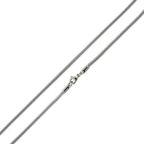 SilverCloseOut Stainless Steel Snake Skin Mesh Chain Necklace - 2.4MM - 18"