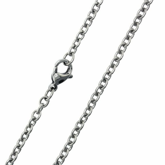 SilverCloseOut Hypoallergenic Stainless Steel Lobster Claw Unisex Thin Cable Chain Necklace, 16 in