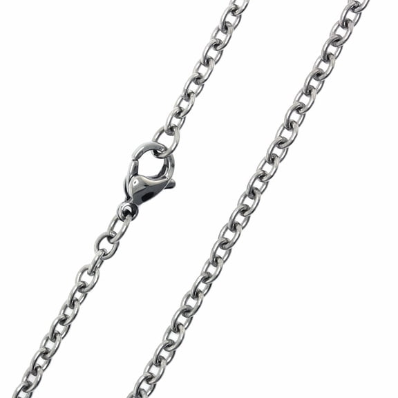 SilverCloseOut Stainless Steel  Thin 3.1mm Cable Chain Necklace, 24 Inch, Unisex