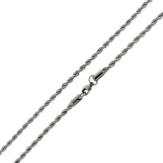 SilverCloseOut Stainless Steel Rope Chain Necklace, 30 in, 4.0MM