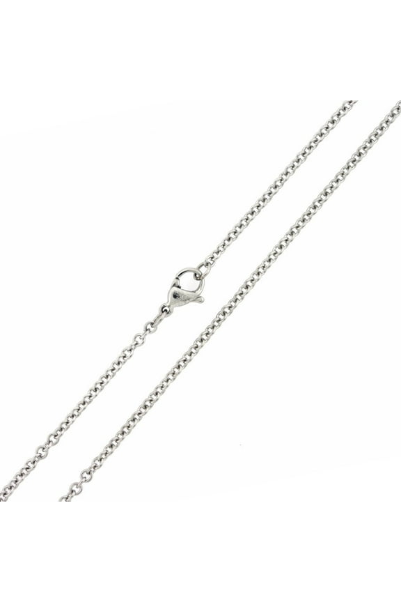 Stainless Steel Womens Dainty 1.0MM Rolo Cable Chain - 22in