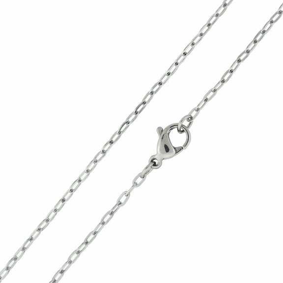 SilverCloseOut Stainless Steel Womens Thin Rolo Cable Chain 0.9 MM - 16in
