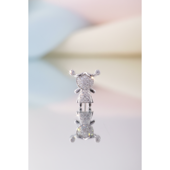 SilverCloseOut Sterling Silver Cz Daughter Stud Earrings