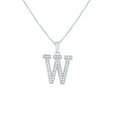 thumbnail image 1 of SilverCloseOut Sterling Silver Cz Initial W Charm Necklace, 1 of 2