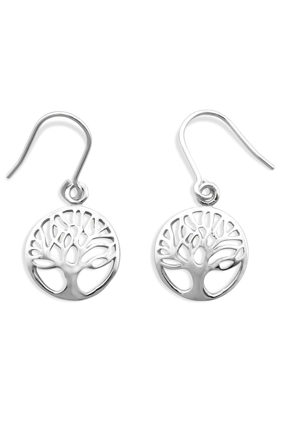 Sterling Silver Teens Celtic Tree of life Dangle Earrings 0.51in
