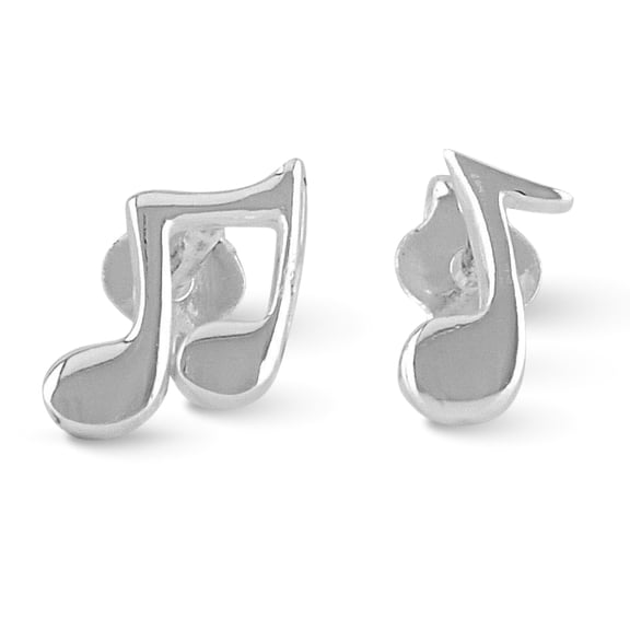 SilverCloseOut Sterling Silver Dainty Mismatch Music Note Stud Earrings