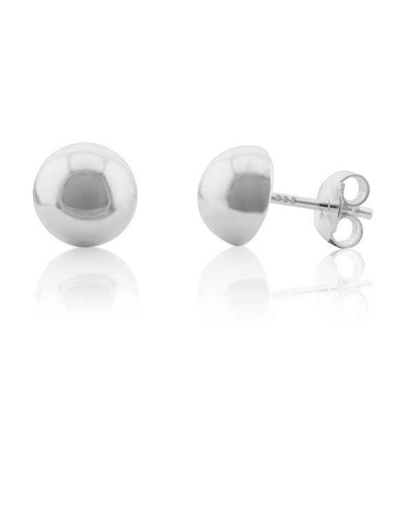 Sterling Silver Half Dome Stud Earrings