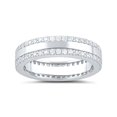 thumbnail image 1 of SilverCloseOut Sterling Silver Unisex CZ Striped Eternity Ring - Size 8, 1 of 9