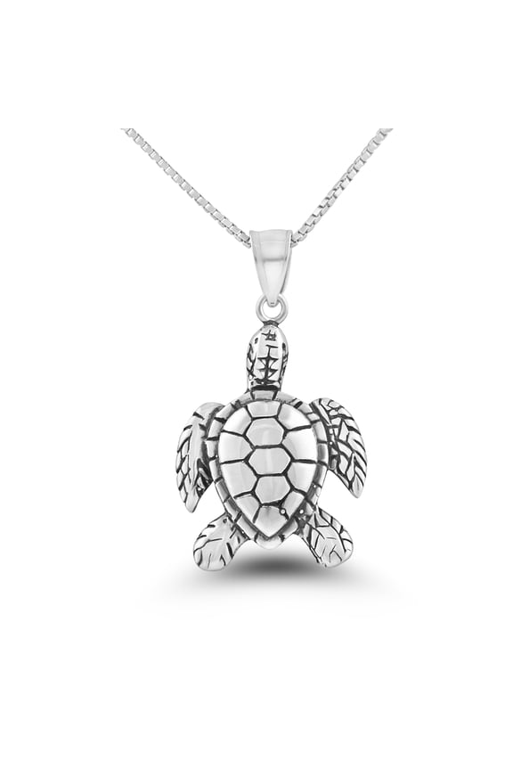 Sterling Silver Kemps Sea Turtle Necklace