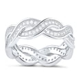 thumbnail image 1 of SilverCloseOut Sterling Silver CZ Braided Eternity Ring, 1 of 9