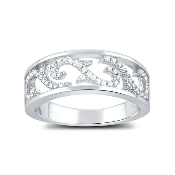 SilverCloseOut Sterling Silver Womens CZ Filigree Vine Ring - Size 10
