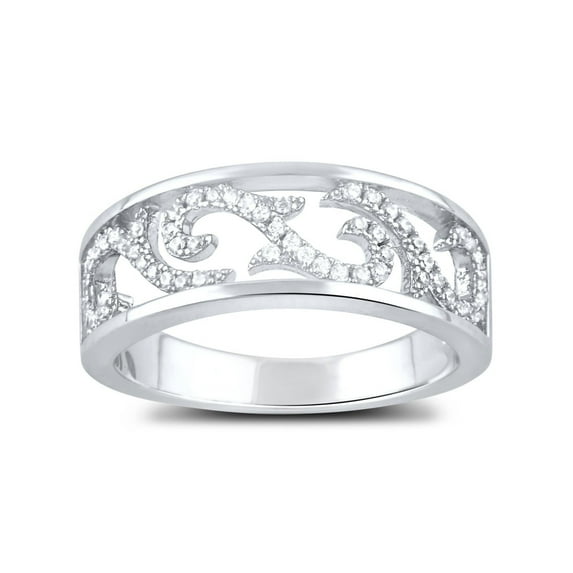SilverCloseOut Sterling Silver Womens CZ Filigree Vine Ring - Size 11