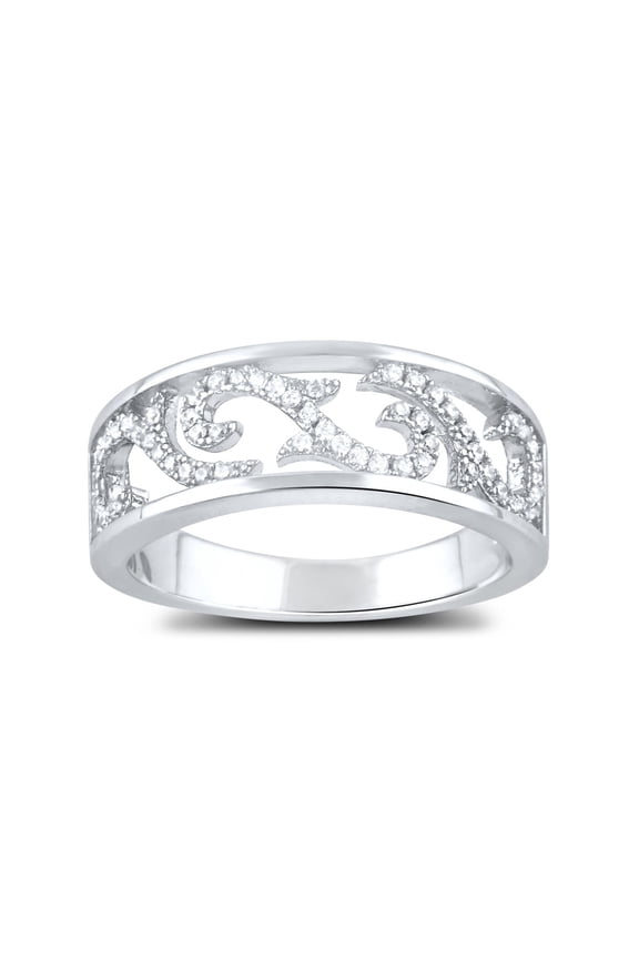 Sterling Silver CZ Filigree Vine Ring