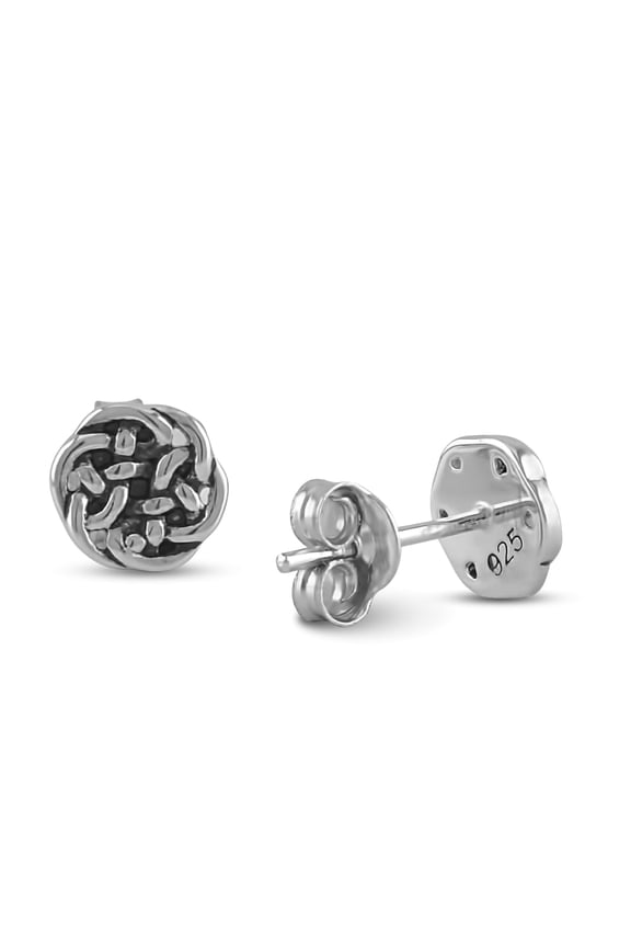 Women's Celtic Knot Stud Earrings, Sterling Silver