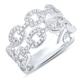thumbnail image 1 of SilverCloseOut White Gold Over Sterling Silver Wide Cz Chain Link Ring, 1 of 7