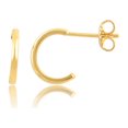 thumbnail image 1 of SilverCloseOut Yellow Gold Plated Sterling Silver C Hoop Huggie Earrings, 1 of 2