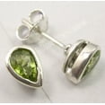 thumbnail image 1 of SilverStarJewel 925 Pure Silver Green Peridot Indian Jewelry Store Studs Post Earrings 0.8 CM, 1 of 3