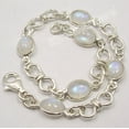 thumbnail image 1 of SilverStarJewel 925 Pure Silver Rainbow Moonstone Fashionable Knot Adjustable Bracelet 8", 1 of 2