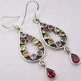 thumbnail image 1 of SilverStarJewel 925 Silver Amethyst, Garnet, Peridot & Citrine Earrings 2.1", 1 of 3