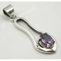 SilverStarJewel 925 Silver Amethyst Pendant 1.5" Women's Wholesale Jewelry