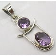 thumbnail image 1 of SilverStarJewel 925 Silver Faceted Purple Amethyst 2 Gem Trendy Pendant 1.4" Christmas Day, 1 of 3