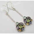 thumbnail image 1 of SilverStarJewel 925 Silver Peridot, Amethyst, Iolite, Citrine, Blue Topaz Earrings 1.6", 1 of 3