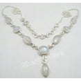 thumbnail image 1 of SilverStarJewel 925 Solid Silver Fancy Rainbow Moonstone Deco Necklace 18.2" 10.1 Grams, 1 of 2