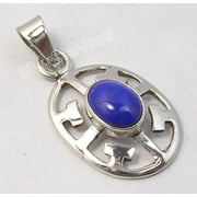 SilverStarJewel 925 Solid Silver Original Lapis Lazuli Modernistic Celtic Pendant 1.2 Bijoux