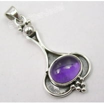 SilverStarJewel 925 Sterling Silver Amethyst Old Style Pendant 1.5" Christmas Day Present