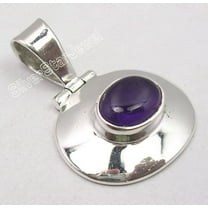 SilverStarJewel .925 Sterling Silver Classic Purple Amethyst High Polished Hinge Pendant 1.1"