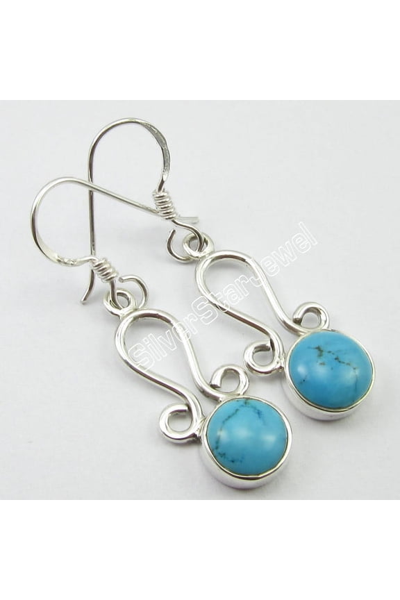 925 Sterling Silver Factory Direct Jewelry, Unseen Turquoise Earrings 1.5"
