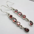 thumbnail image 1 of SilverStarJewel 925 Sterling Silver Garnet Long Dangle Earrings 1.9", 1 of 3