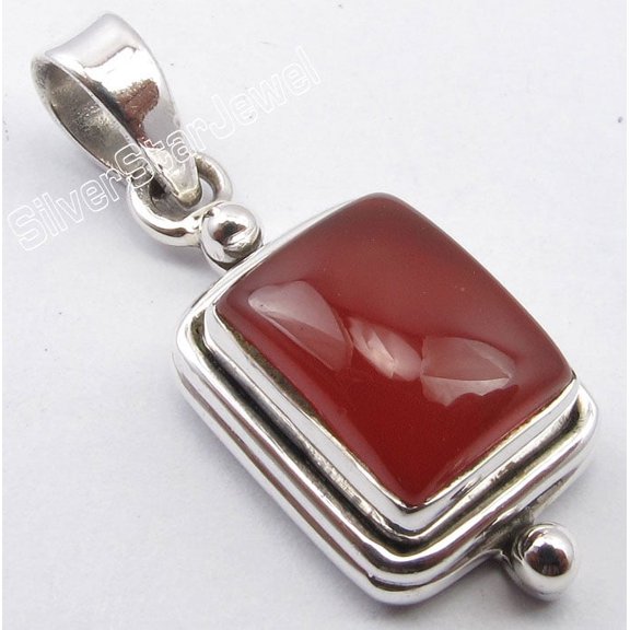 SilverStarJewel .925 Sterling Silver Hot Selling Carnelian One Of A Kind Beautiful Pendant 1.1"