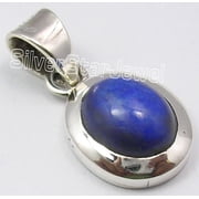 SilverStarJewel 925 Sterling Silver Original Lapis Lazuli Extra Ordinary Pendant 2.4 CM Unisex