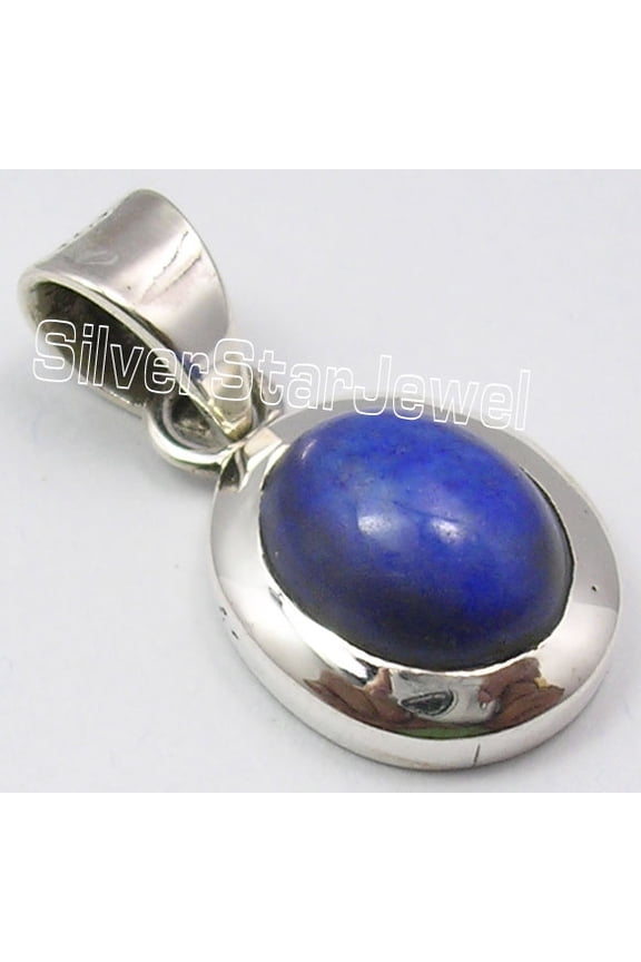 925 Sterling Silver Original Lapis Lazuli Extra Ordinary Pendant 2.4 CM Unisex