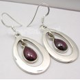 thumbnail image 1 of SilverStarJewel 925 Sterling Silver Real Red Garnet Gorgeous Inexpensive Earrings 4.4 CM Bijoux, 1 of 3