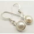 thumbnail image 1 of SilverStarJewel 925 Sterling Silver White Pearl Traditional Earrings 2.7 CM Combined Shipping, 1 of 3