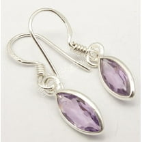 SilverStarJewel Gemstone Well Made Earrings 1.2", 925 Sterling Silver, Collectible Amethyst