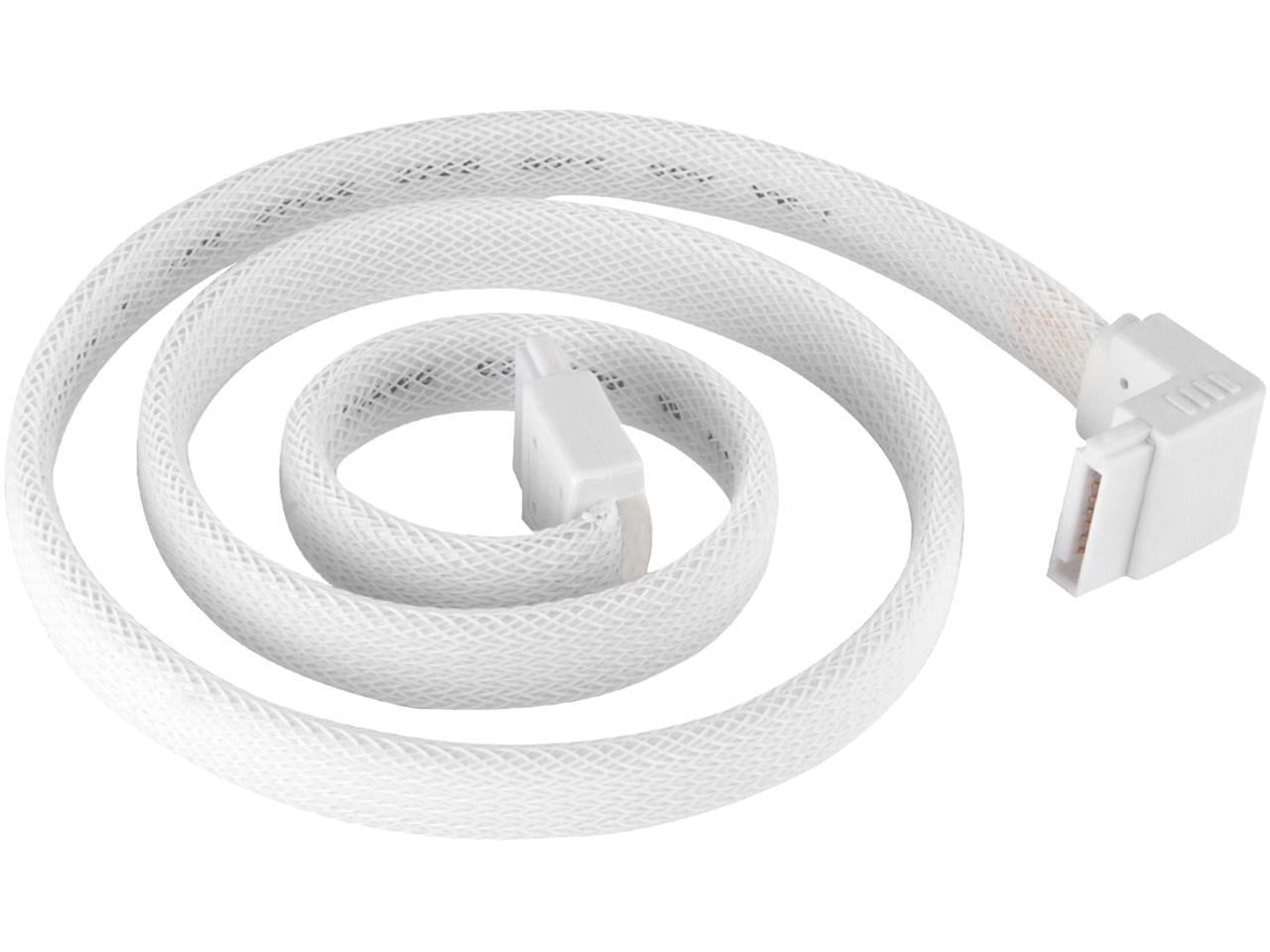 SilverStone 90 Degree SATA III with Locking Mechanism, White (RL-CP08W)
