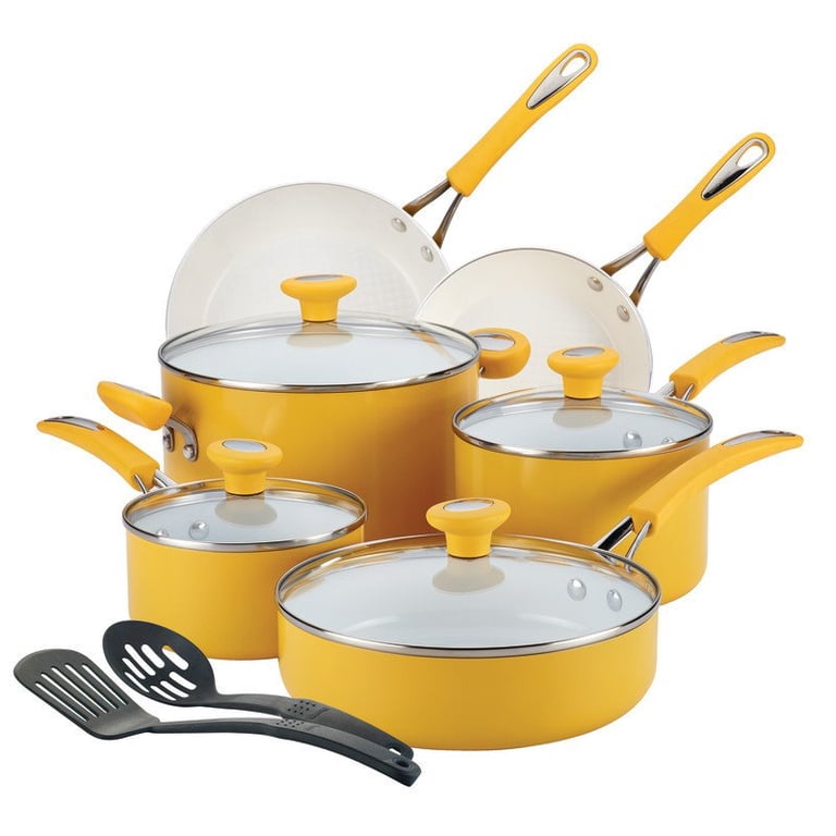 SilverStone Ceramic CXi 12 Piece Cookware Set in Mango Yellow