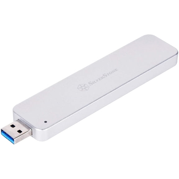 Silverstone Technology M.2 Sata Ssd To Usb 3.1 Gen 2 Enclosure With Retractable Aluminum Usb Type-A Housing In Silver Ms09S