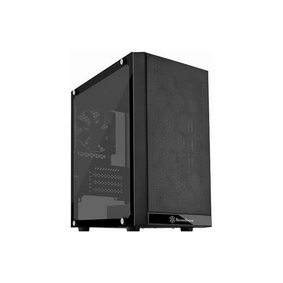 SilverStone Precision Series PS15 SST-PS15B-G Black Steel / Plastic / Tempered Glass Micro ATX Tower Computer Case