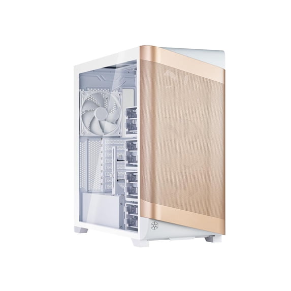 SilverStone SETA A2 Gold/White Steel / Plastic / Tempered Glass ATX Mid Tower Computer Case