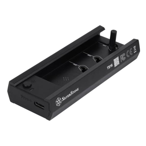 SilverStone Technology TS16 10 Gbps SuperSpeed USB-C 3.2 Gen2 to NVMe & SATA M.2 SSD External Tool-Free Docking Station, Black